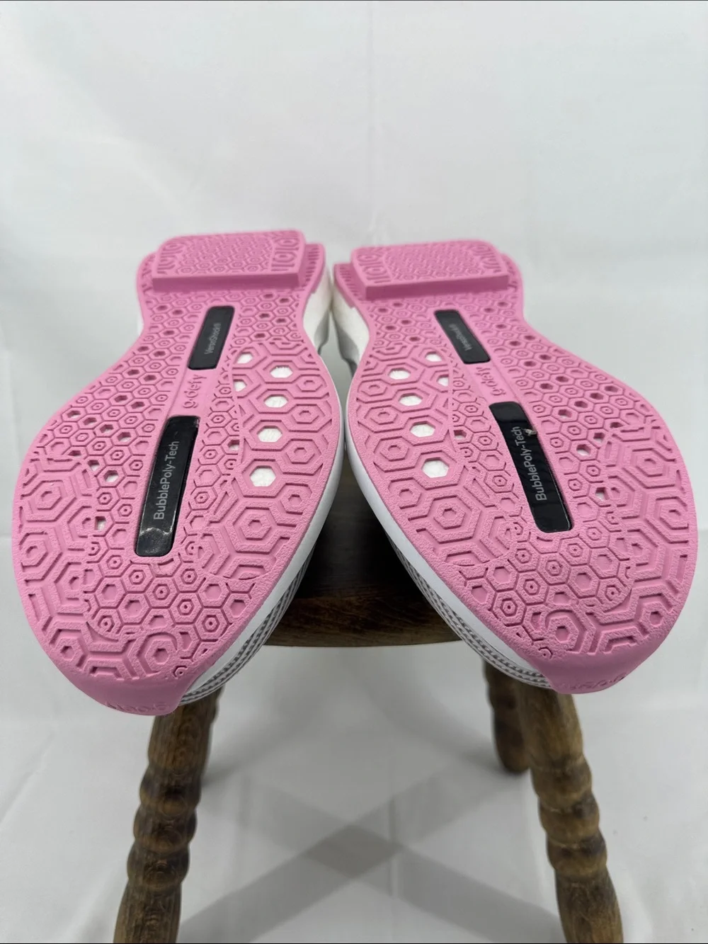 G-defy Womens AstroRun Comfort Shoes w/ Fulton Running Insoles, White w/ Pink, 9